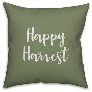 Happy Harvest in Green 18x18 Throw Pillow Cover