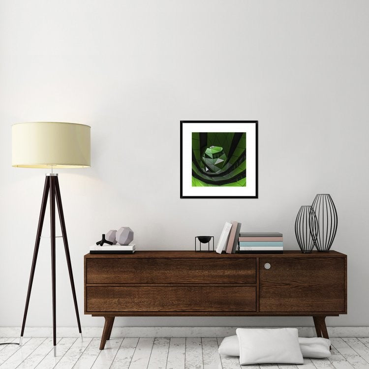 "Green Offices" Framed Digital Print by Gilbert Claes, 26"x26"