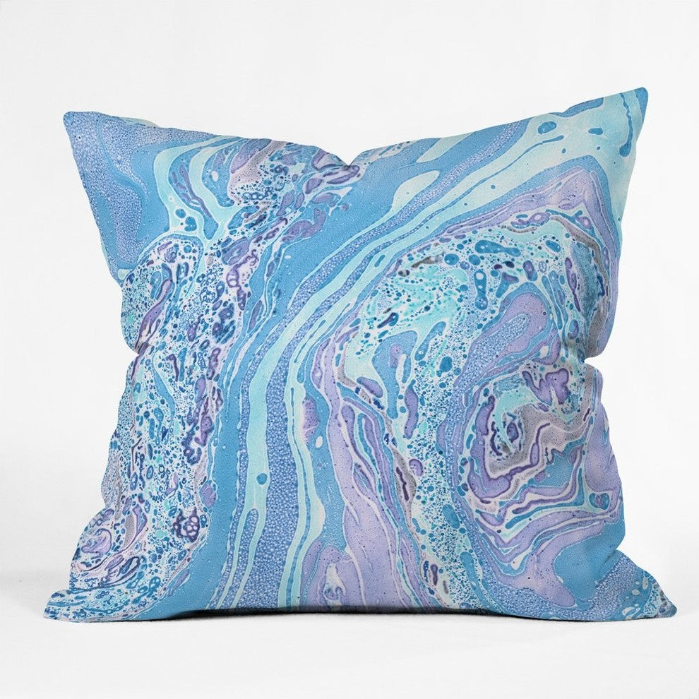 Amy Sia Marble Pale Blue Throw Pillow, 26"x26"