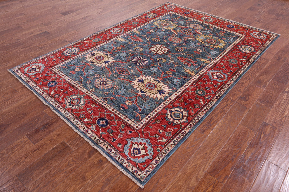 5' 10" X 8' 7" Persian Fine Serapi Handmade Rug - Q12446