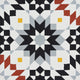 Semara Handmade Cement Tile, Black/Gray/Red/Yellow, Sample