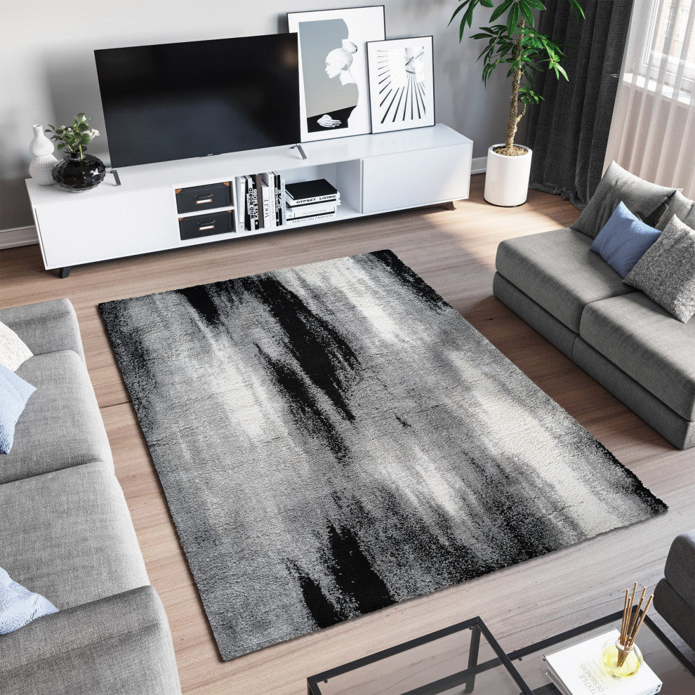 Noori Rug Shag Baxter Grey/Black Rug