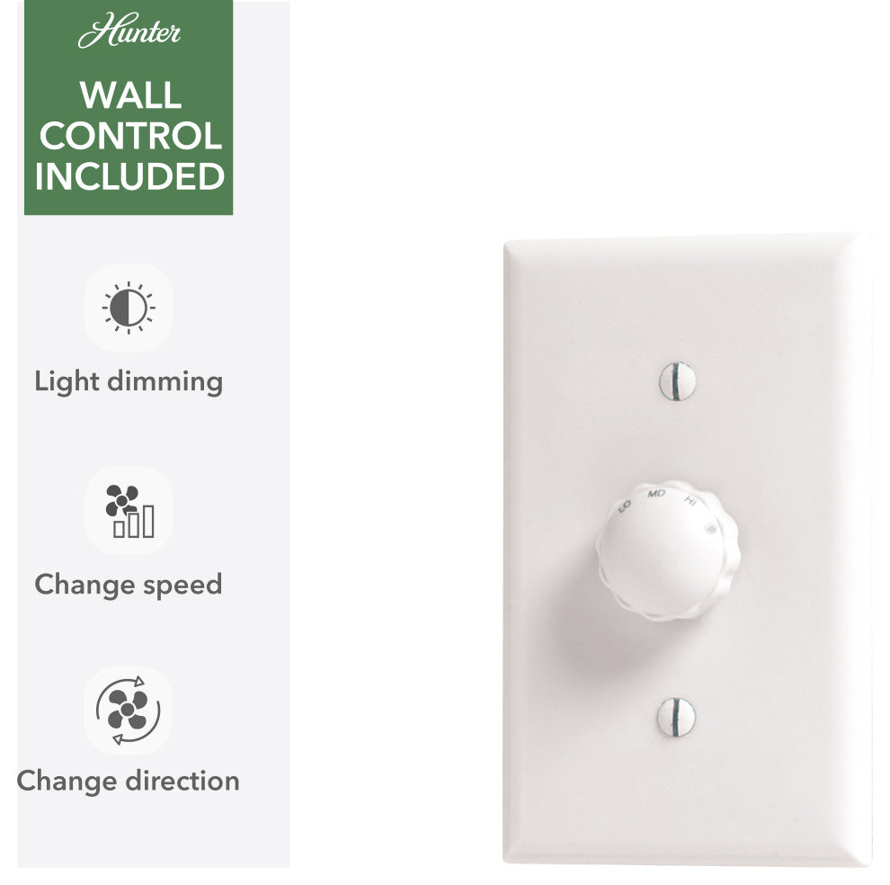 52" Mosley Damp Rated Ceiling Fan and Wall Control, Matte Black