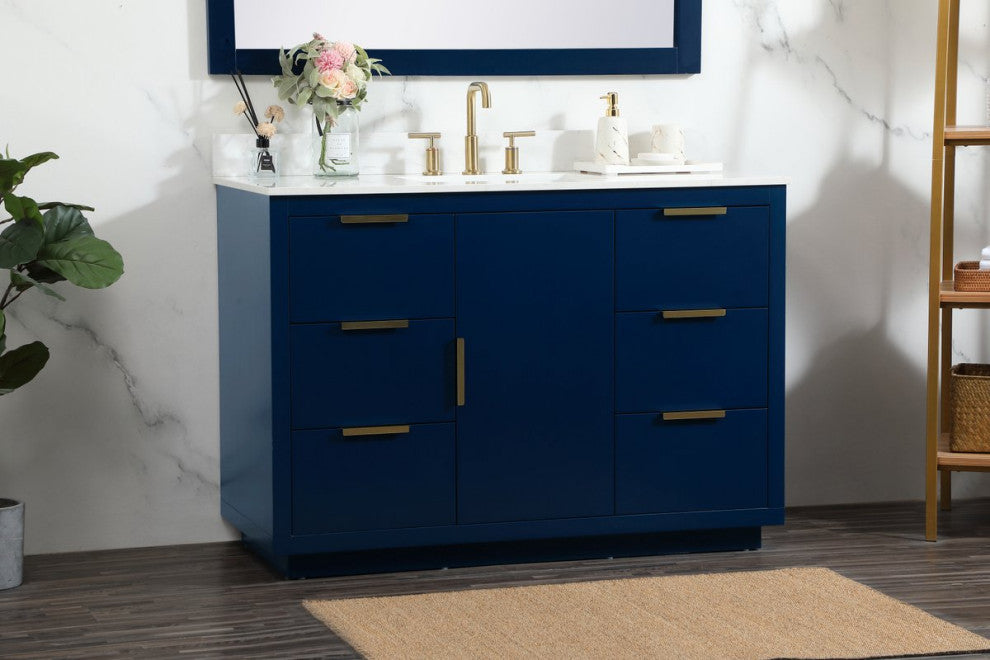 Elegant Decor Blake Bathroom Vanity Blue