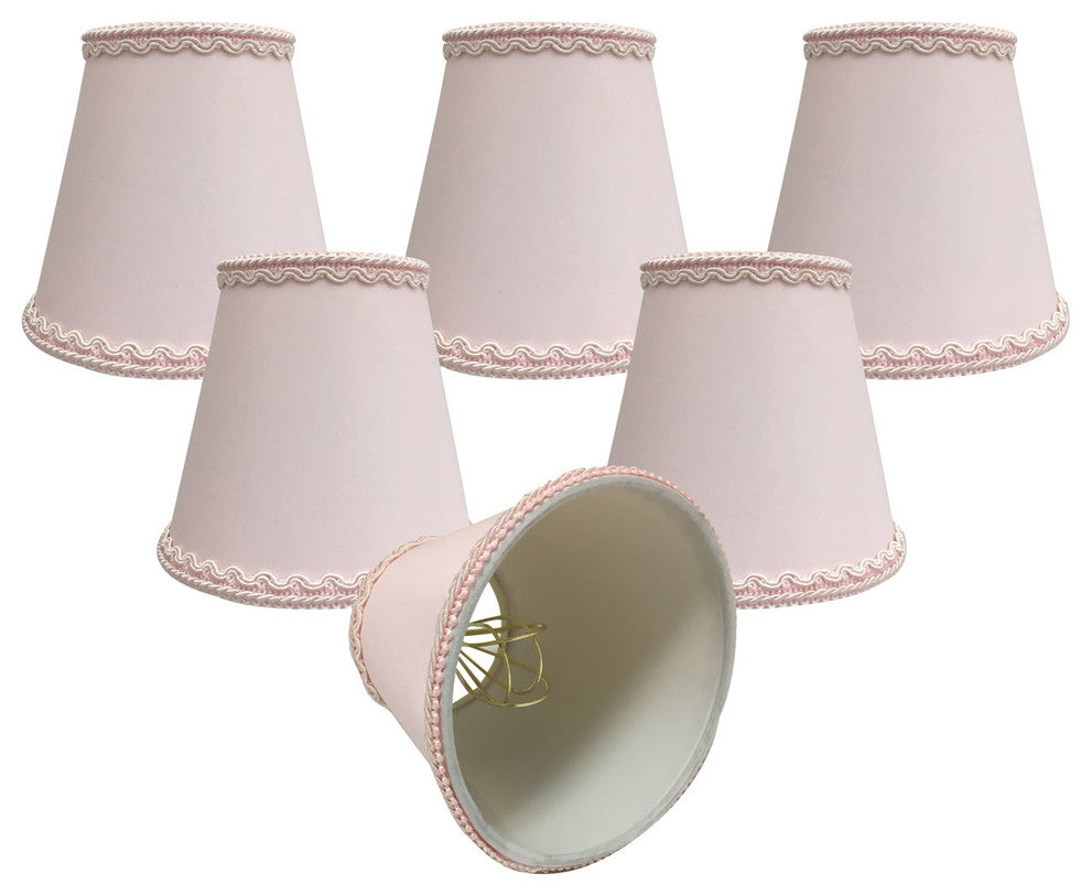 Pink Empire Chandelier Lamp Shade Decorative Trim, Set of 6
