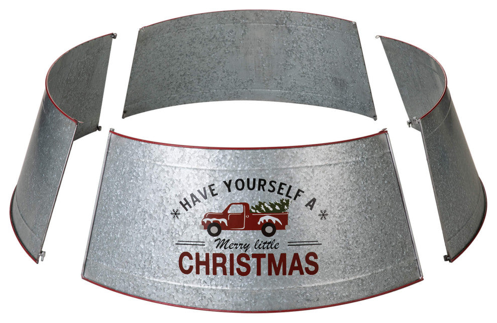 40.5"D Christmas Galvanized Metal Truck Tree Collar