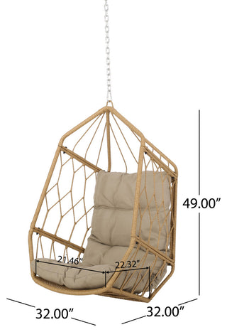 Mesena Outdoor/Indoor Wicker Hanging Chair with 8 Foot Chain (NO STAND)