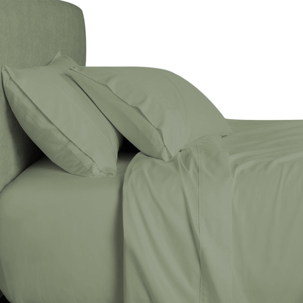 Bamboo 1500 Thread Count Solid Bed Duvet Cover Set, King, Sage