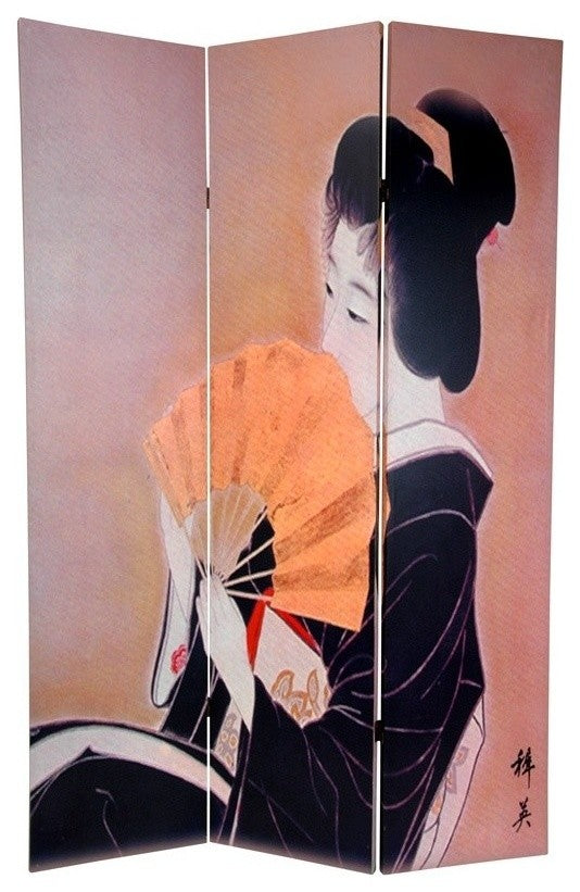 6'' Tall Double Sided Geisha Room Divider