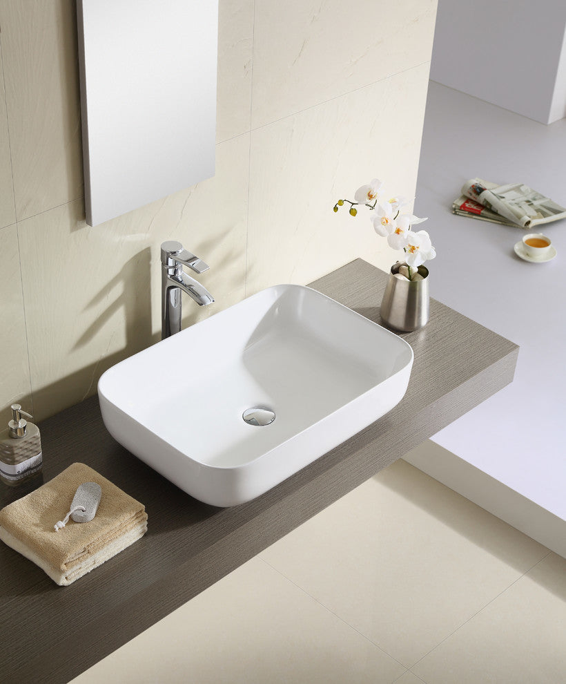 Fine Fixtures White Vitreous China 24" Thin Edge Vessel
