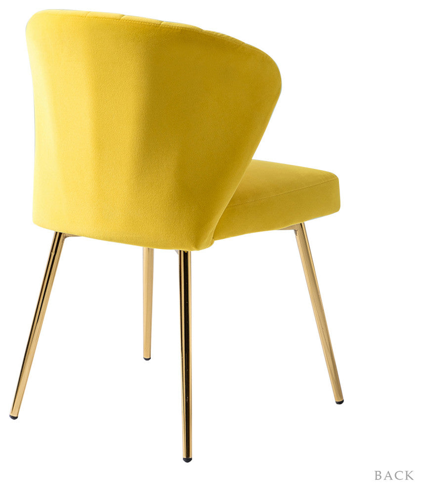 Milia Dining Chair Set of 4, Yellow