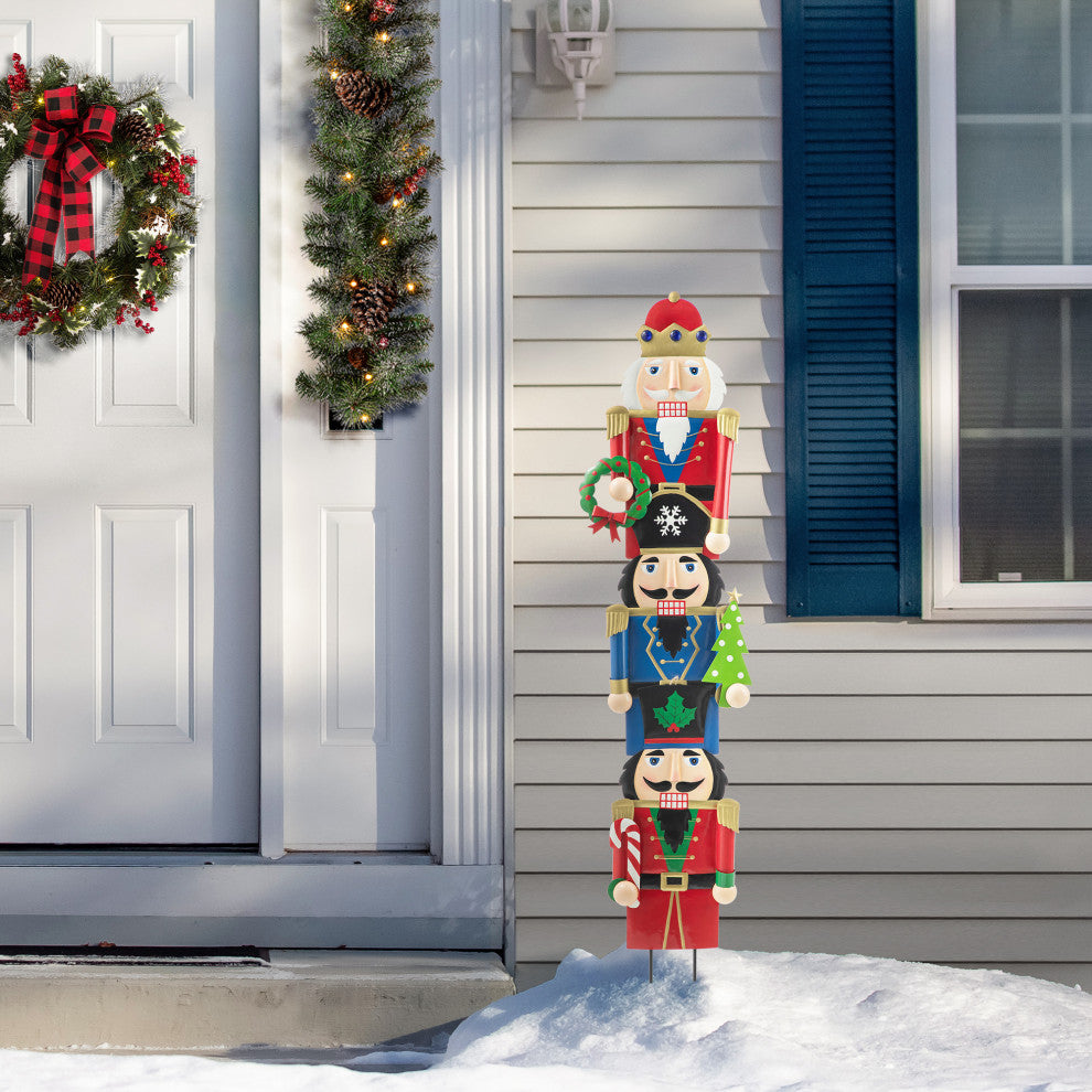 Metal Nutcracker Yard Stakes, 3-Piece Set