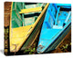 Wooden Boats on Lake Phewa, Boat Canvas Art Print, 20"x12"