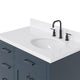 Ariel Hepburn 36" Right Offset Single Oval Sink Vanity, Carrara Quartz
