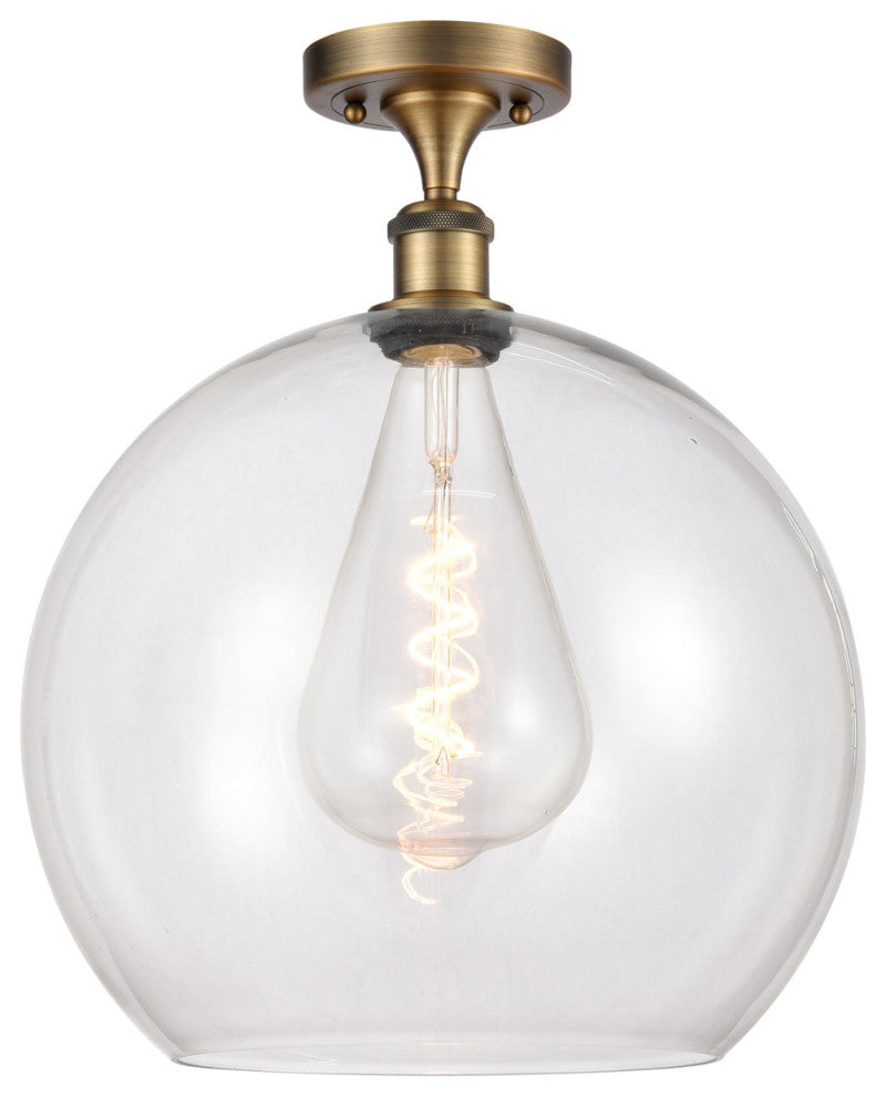Innovations 516-1C-BB-G122-14 1-Light Semi-Flush Mount, Brushed Brass