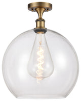 Innovations 516-1C-BB-G122-14 1-Light Semi-Flush Mount, Brushed Brass
