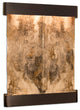 Majestic River Water Fountain, Magnifico Travertine, Blackened Copper, Round Edg