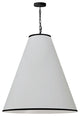 Prym Incandescent Pendant, Matte Black with White Shade and Black Trim
