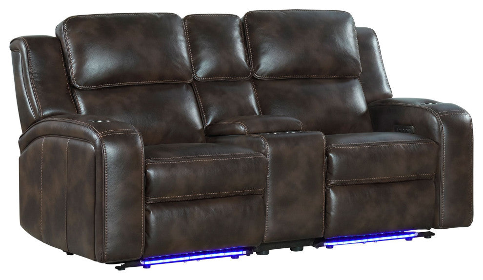 Silhouette 3-Piece Loveseat With Dual-Power Recline, Bolero Coffee