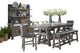 Lodge Dining Counter Table With 4 Stools 1 Bench Buffet With Hutch