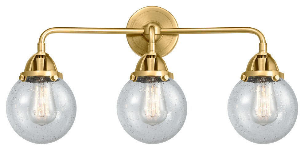 Beacon Bath Vanity Light, Satin Gold, Seedy, Seedy