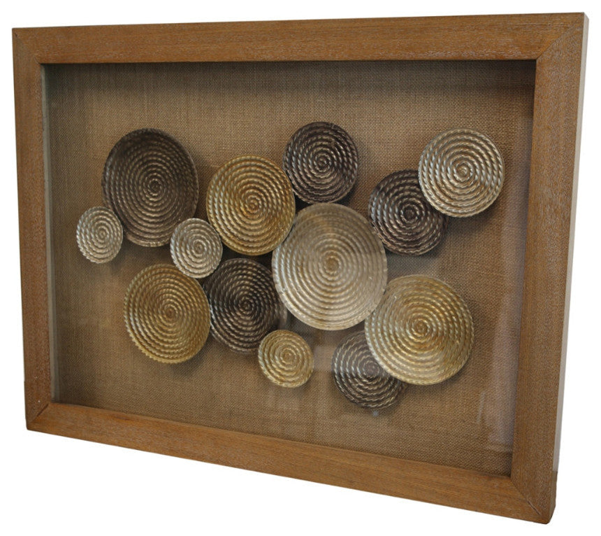 Refined and Cultured Metal Circle Wall Art , Brown