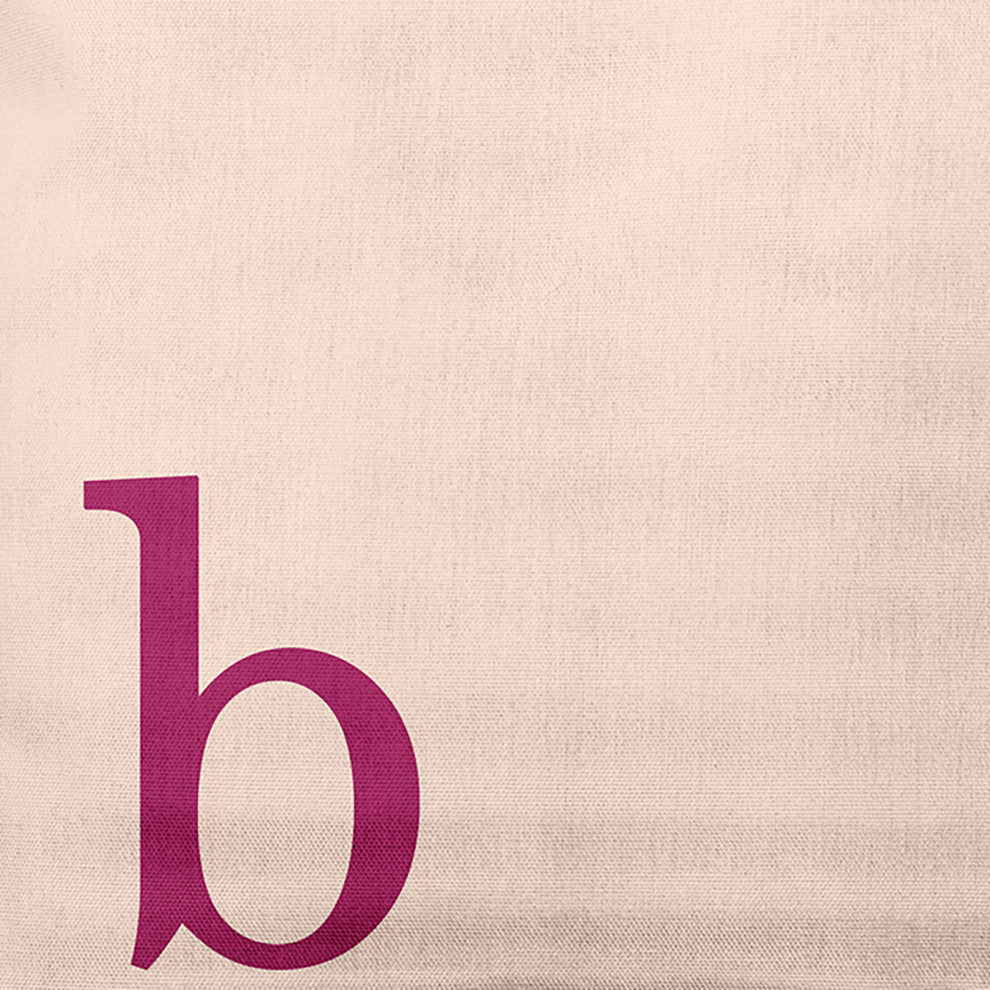 16"x16" Modern Monogram Decorative Throw Pillow, Dusty Rose