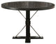 Round Dining Table with Pedestal Base, Antique Black
