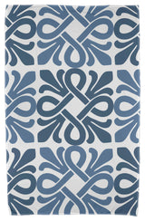 30x60" Tiki Square, Geometric Print Beach Towel, Blue