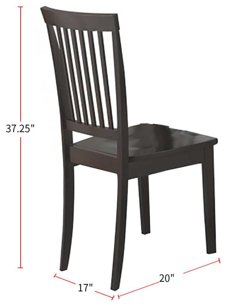 5 Piece Dining Set, Cappuccino Finish