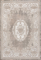 Rosalia Cottage Medallion Area Rug, Gray/Ivory, 8x10