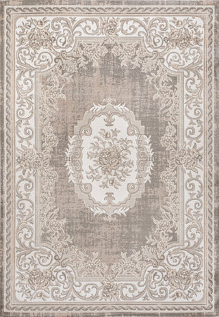 Rosalia Cottage Medallion Area Rug, Gray/Ivory, 8x10