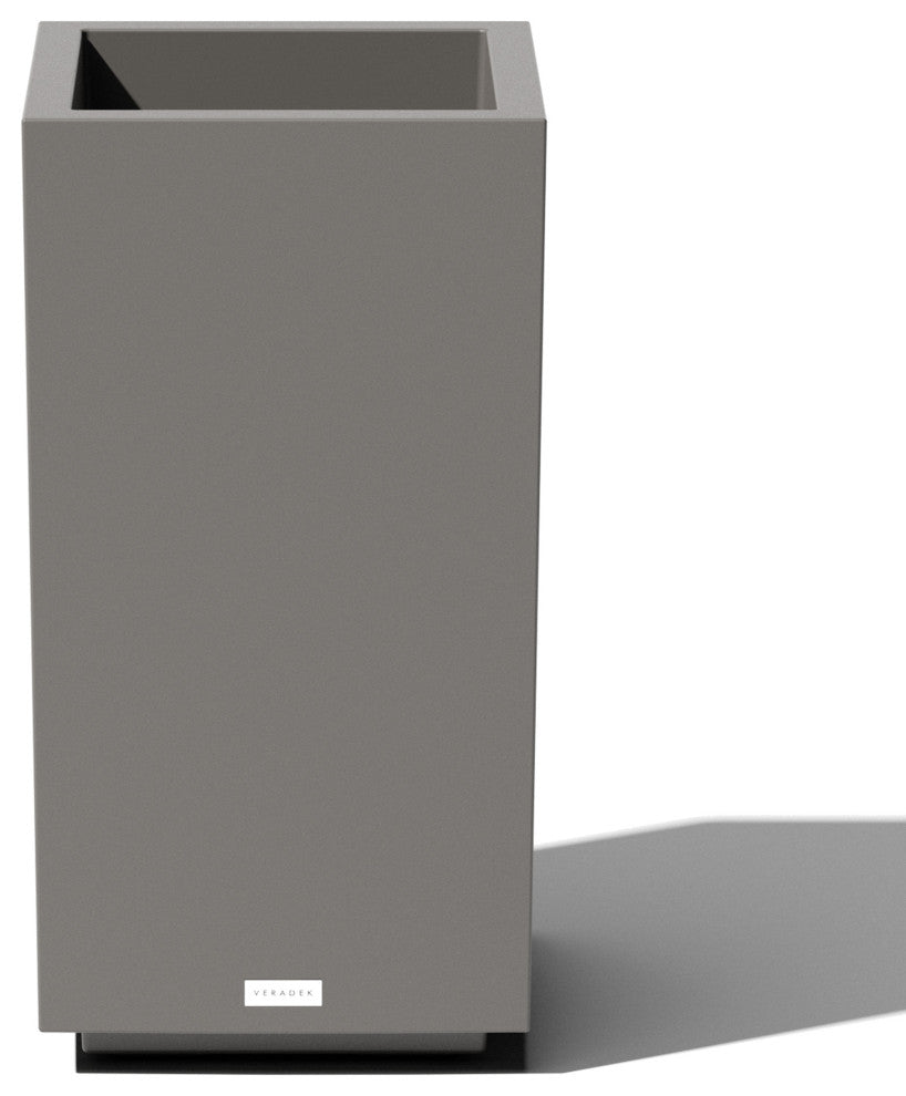 Veradek Block Series Pedestal Planter, Grey, Short