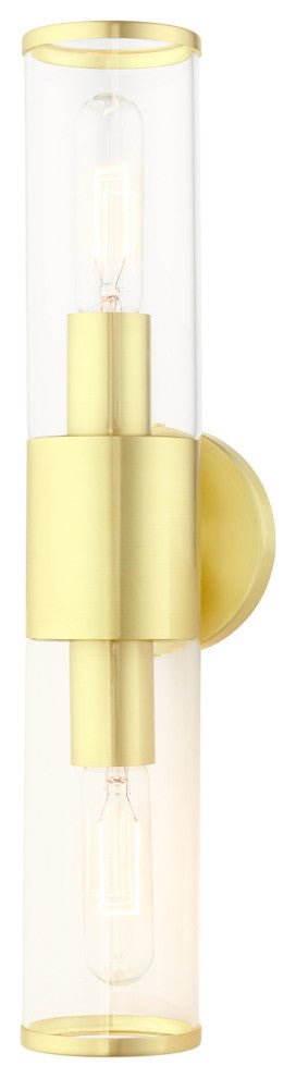 Satin Brass Nautical, Contemporary, Urban, Industrial Vanity Sconce