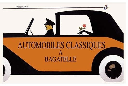 Automobiles Classiques a Bagatelle - Gallery Wrapped Canvas Art 28" x 42"