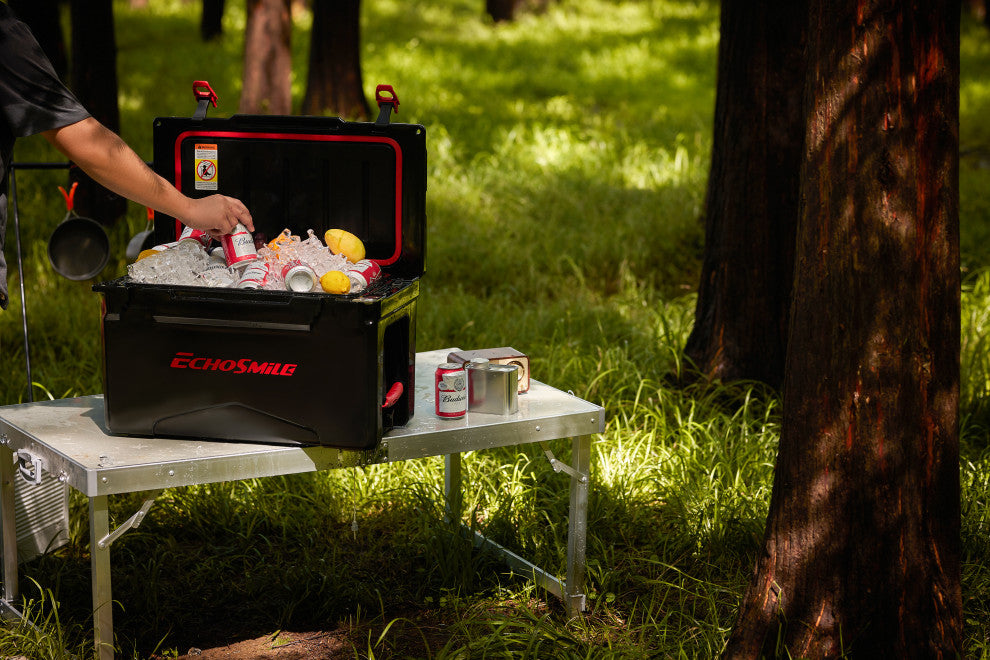 EchoSmile 30 qt. Rotomolded Cooler, Black and Red