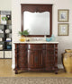 50 inch Cherry Wood Hopkinton Bathroom Sink Vanity Cream Marble Top