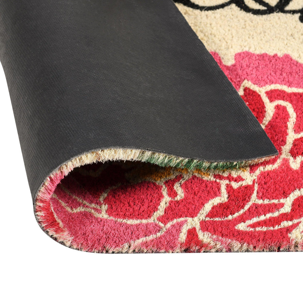 Peony Welcome 24x36 Coir Doormat by Kosas Home