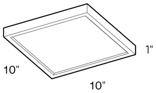 10" Square Indoor/Outdoor LED Flush Mount, Satin Nickel