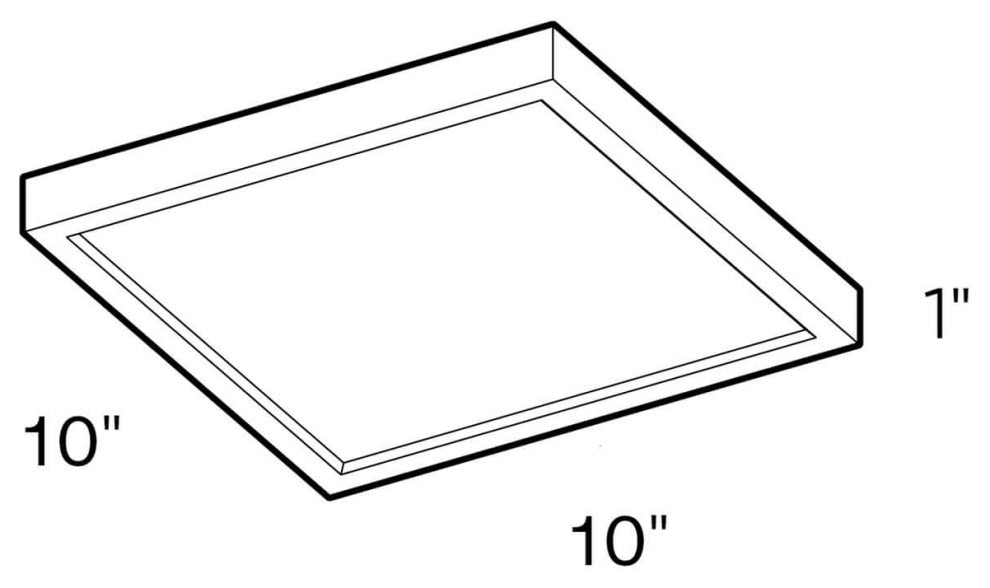 10" Square Indoor/Outdoor LED Flush Mount, Satin Nickel