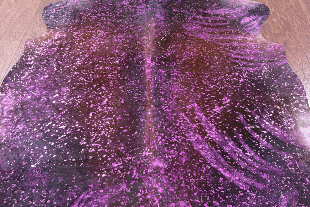 Pink Metallic Cowhide Rug 6' 6" X 6' 0" C2153