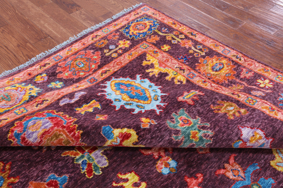 8' Square Turkish Angora Oushak Handmade Wool Rug - Q19855
