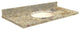 Quartz 25"x19" Vanity Top, Biscuit Bowl, Trail, 8" Centerset