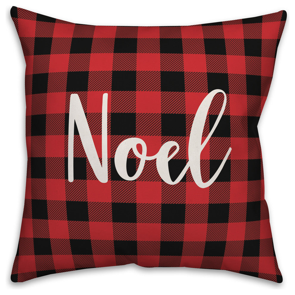 Noel, Buffalo Check Plaid 18x18 Throw Pillow