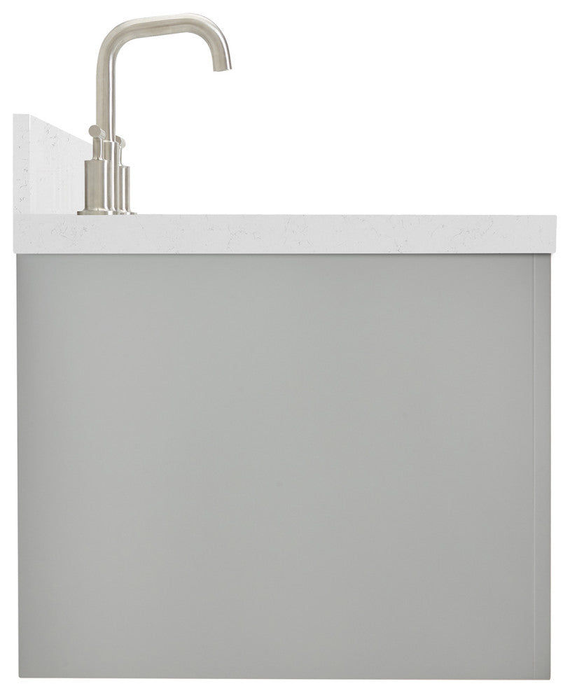 Ariel Hutton 42" Single Rectangle Sink Bathroom Vanity, Carrara Quartz