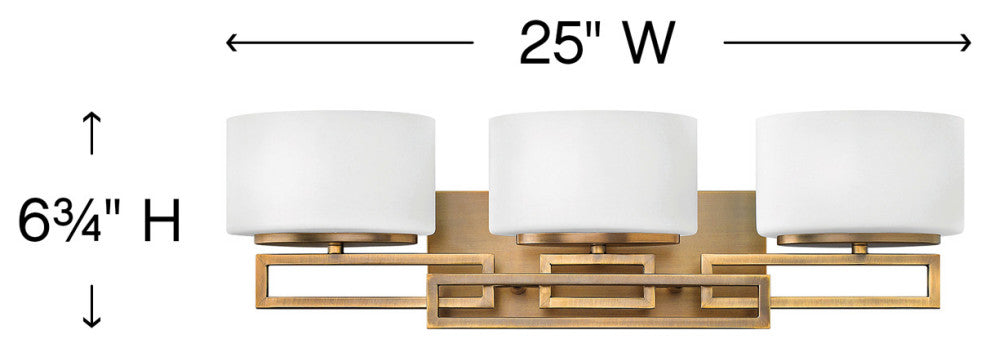Hinkley Lanza Medium Three Light Vanity, Brushed Bronze