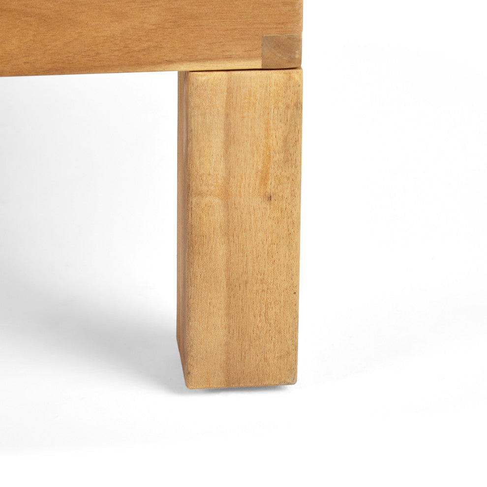 Bunny Outdoor 7 Seater Acacia Wood Sectional Sofa Set, Red