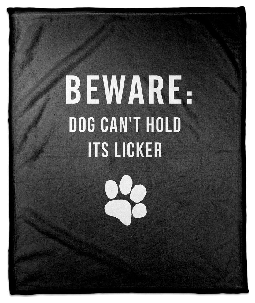 Dog Licker 60x80 Coral Fleece Blanket