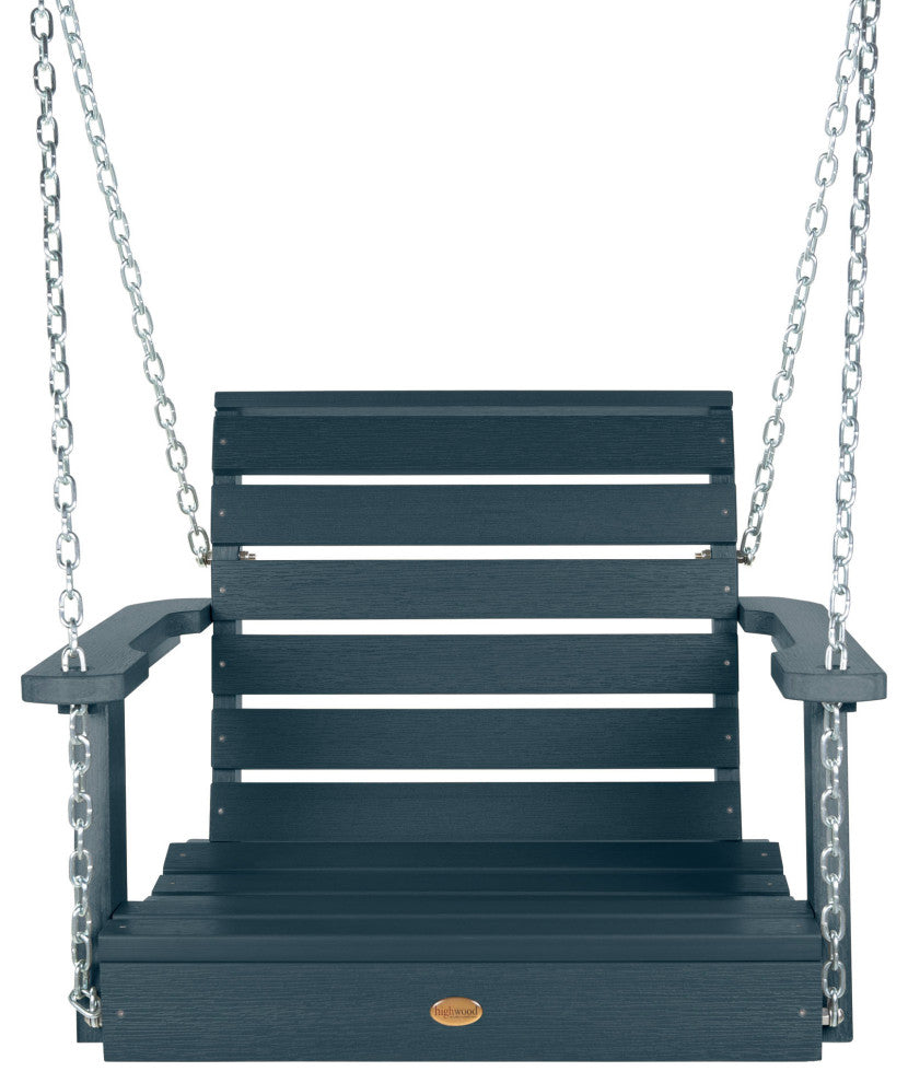 Weatherly Single Seat Swing, Weathered Acorn, Federal Blue