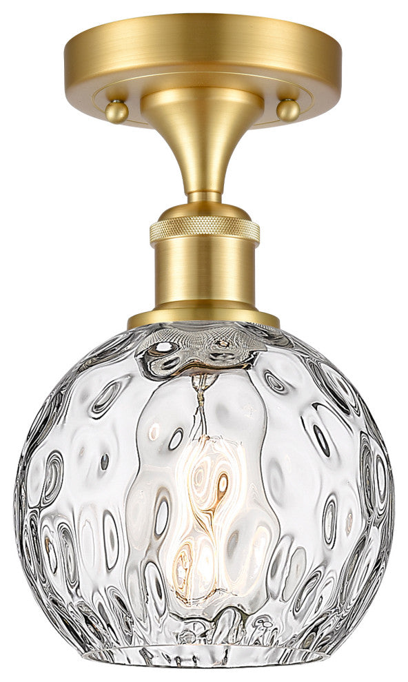 Innovations 516-1C-SG-G1215-6-LED 1-Light Semi-Flush Mount, Satin Gold